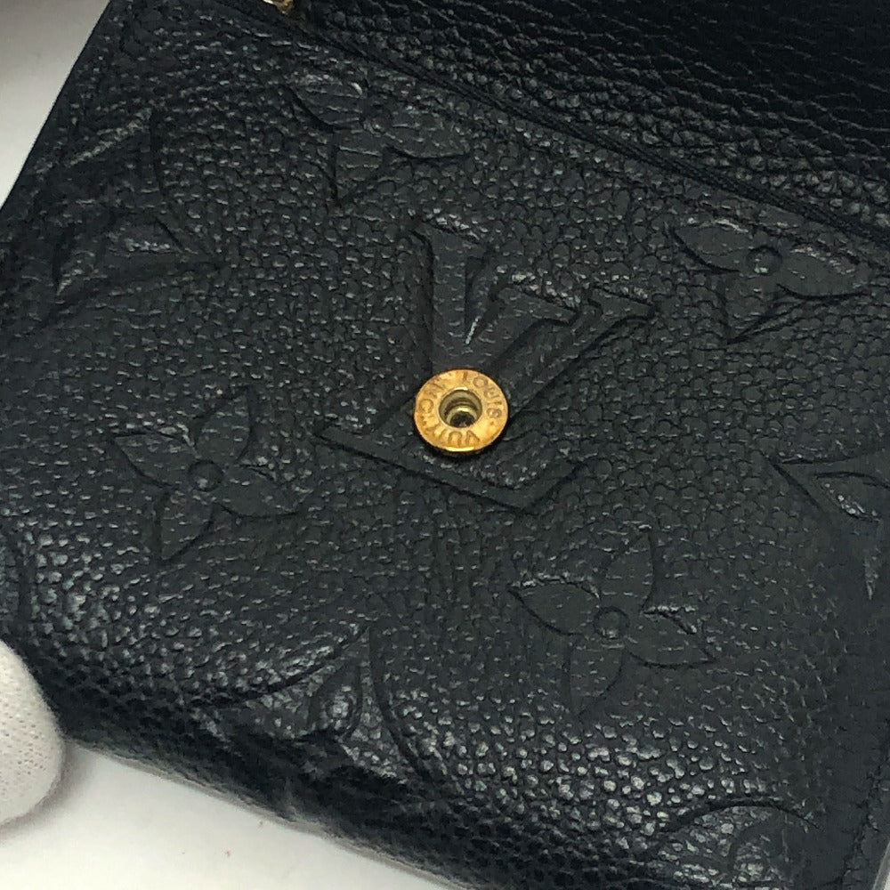 LOUIS VUITTON Trifold wallet M62935 Monogram Ann Platt Leather black Portefeuille Zoe Women Used Authentic