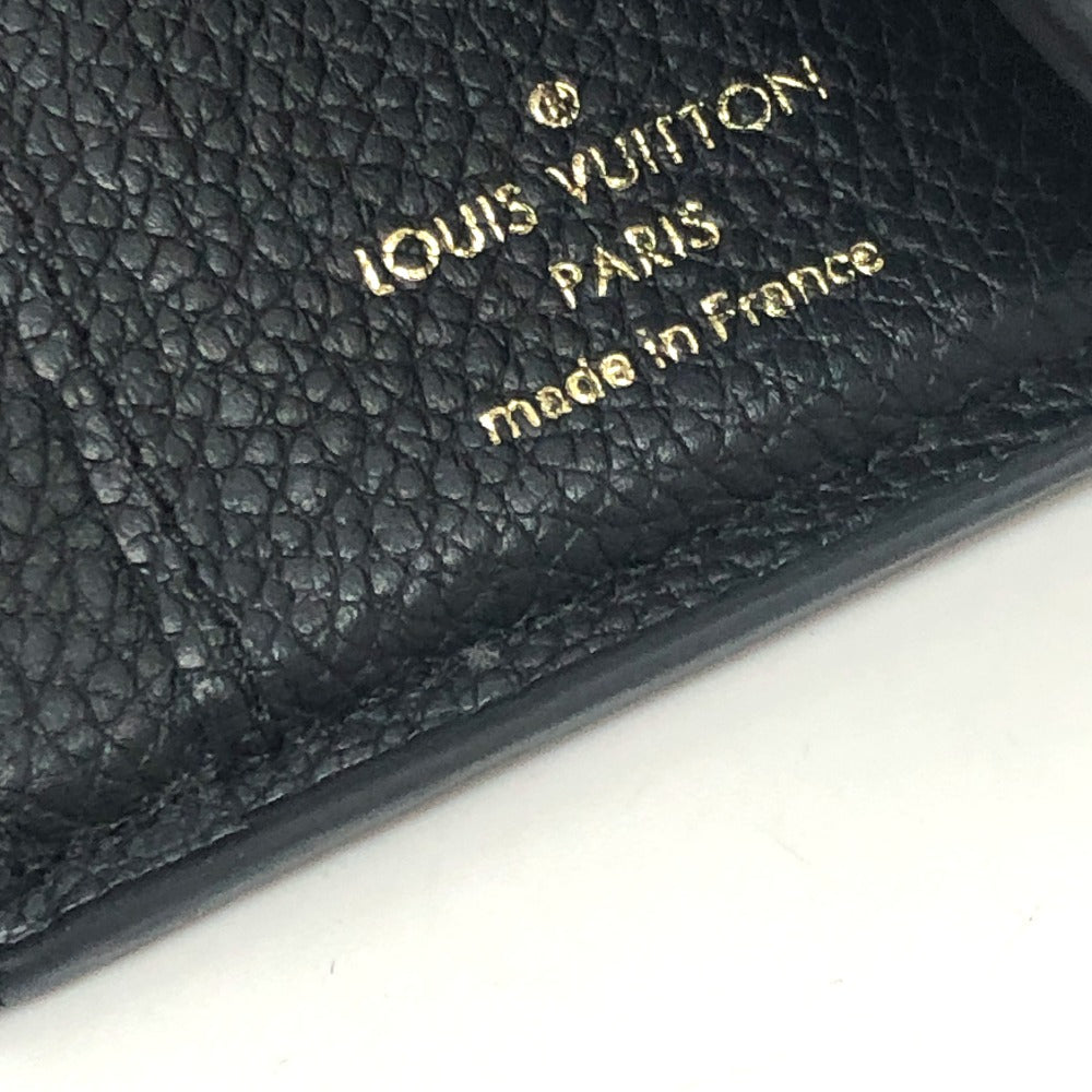LOUIS VUITTON Trifold wallet M62935 Monogram Ann Platt Leather black Portefeuille Zoe Women Used Authentic
