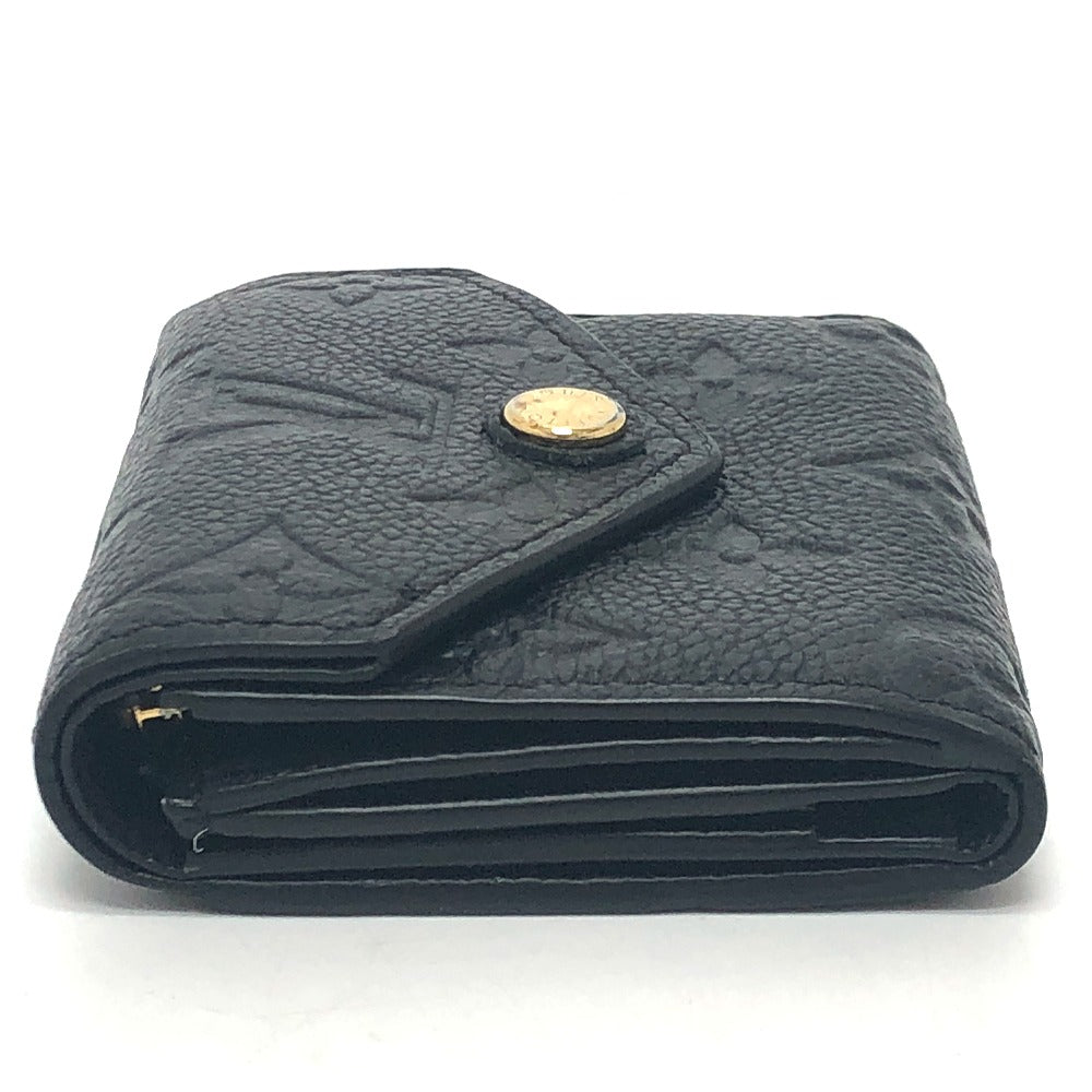 LOUIS VUITTON Trifold wallet M62935 Monogram Ann Platt Leather black Portefeuille Zoe Women Used Authentic