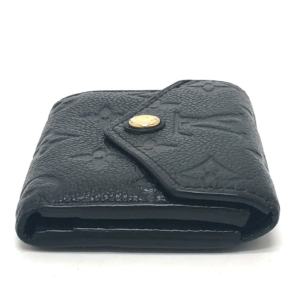 LOUIS VUITTON Trifold wallet M62935 Monogram Ann Platt Leather black Portefeuille Zoe Women Used Authentic