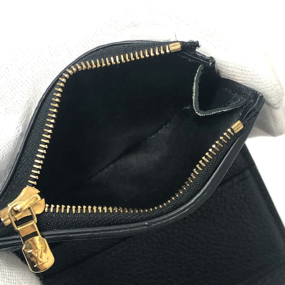 LOUIS VUITTON Trifold wallet M62935 Monogram Ann Platt Leather black Portefeuille Zoe Women Used Authentic