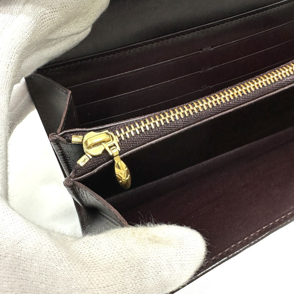 LOUIS VUITTON Long Wallet Purse M90152 Monogram Vernis Brown Portefeuille Sara Women Used Authentic