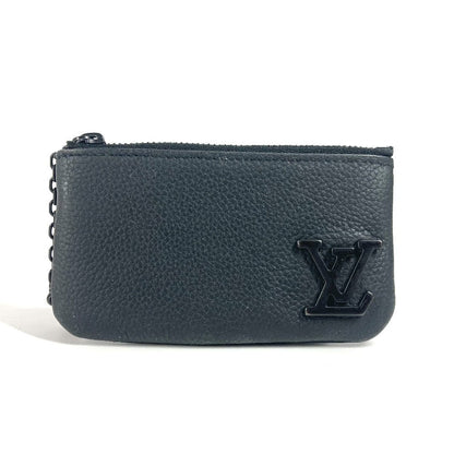 LOUIS VUITTON Coin case M81031 leather black Aerogram Pochette Cre mens(Unisex) Used Authentic