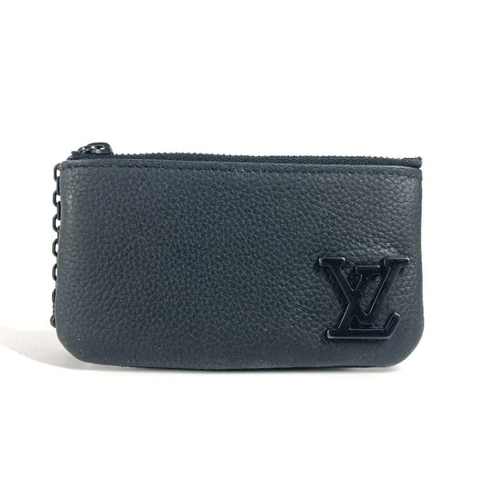 LOUIS VUITTON Coin case M81031 leather black Aerogram Pochette Cre mens(Unisex) Used Authentic