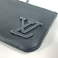 LOUIS VUITTON Coin case M81031 leather black Aerogram Pochette Cre mens(Unisex) Used Authentic