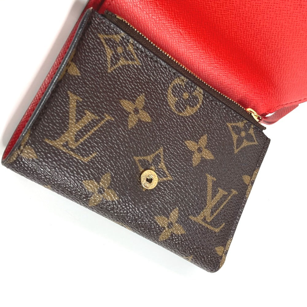 LOUIS VUITTON Trifold wallet M63326 Monogram canvas Brown Monogram Portefeuille Victorine Women Used Authentic