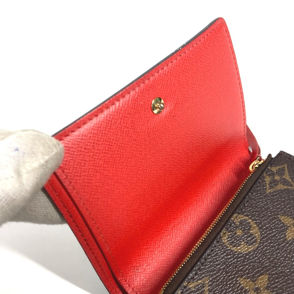 LOUIS VUITTON Trifold wallet M63326 Monogram canvas Brown Monogram Portefeuille Victorine Women Used Authentic
