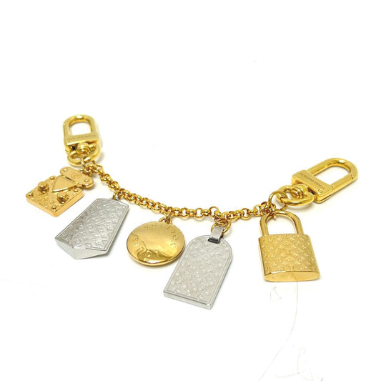 LOUIS VUITTON Bag charm M01314 Gold Plated gold Chain Nanogram Icon