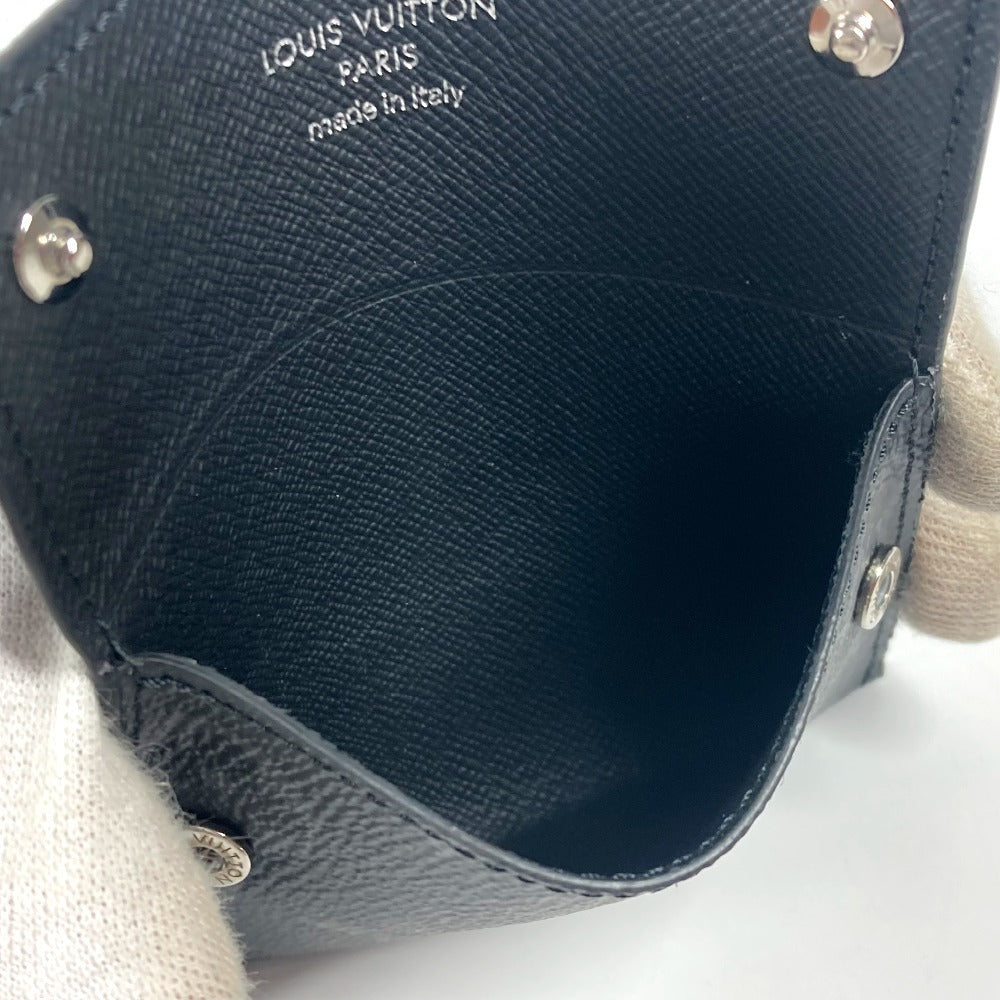 LOUIS VUITTON Coin case M83155 Taiga Leather black Taigalama Porto Cult Onstrap
