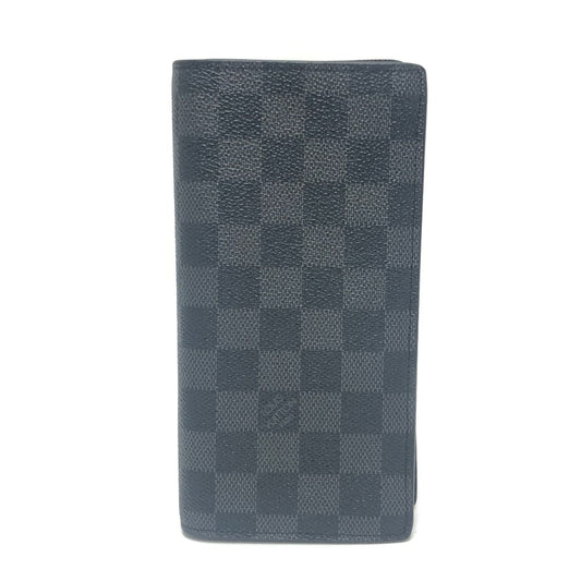 LOUIS VUITTON Long Wallet Purse N62655 Damier Grafitto Canvas black Portefeuille Brazza