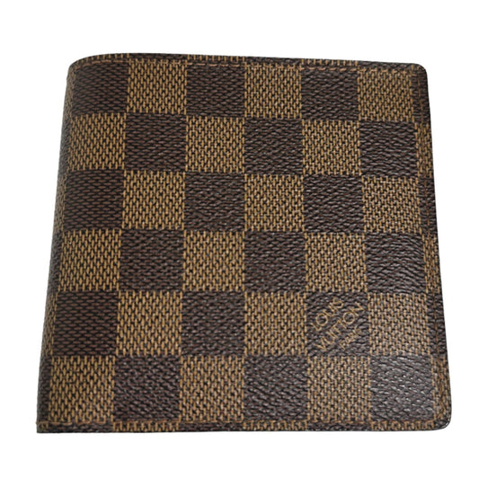 LOUIS VUITTON Bifold Wallet N61675 Damier canvas Brown Bi-fold wallet with card pocket Damier Portefeuille Marco mens(Unisex) Used Authentic