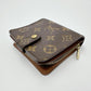 LOUIS VUITTON Bifold Wallet M61667 Monogram canvas Brown Card pocket with zipper Monogram Compact zip unisex(Unisex) Used Authentic