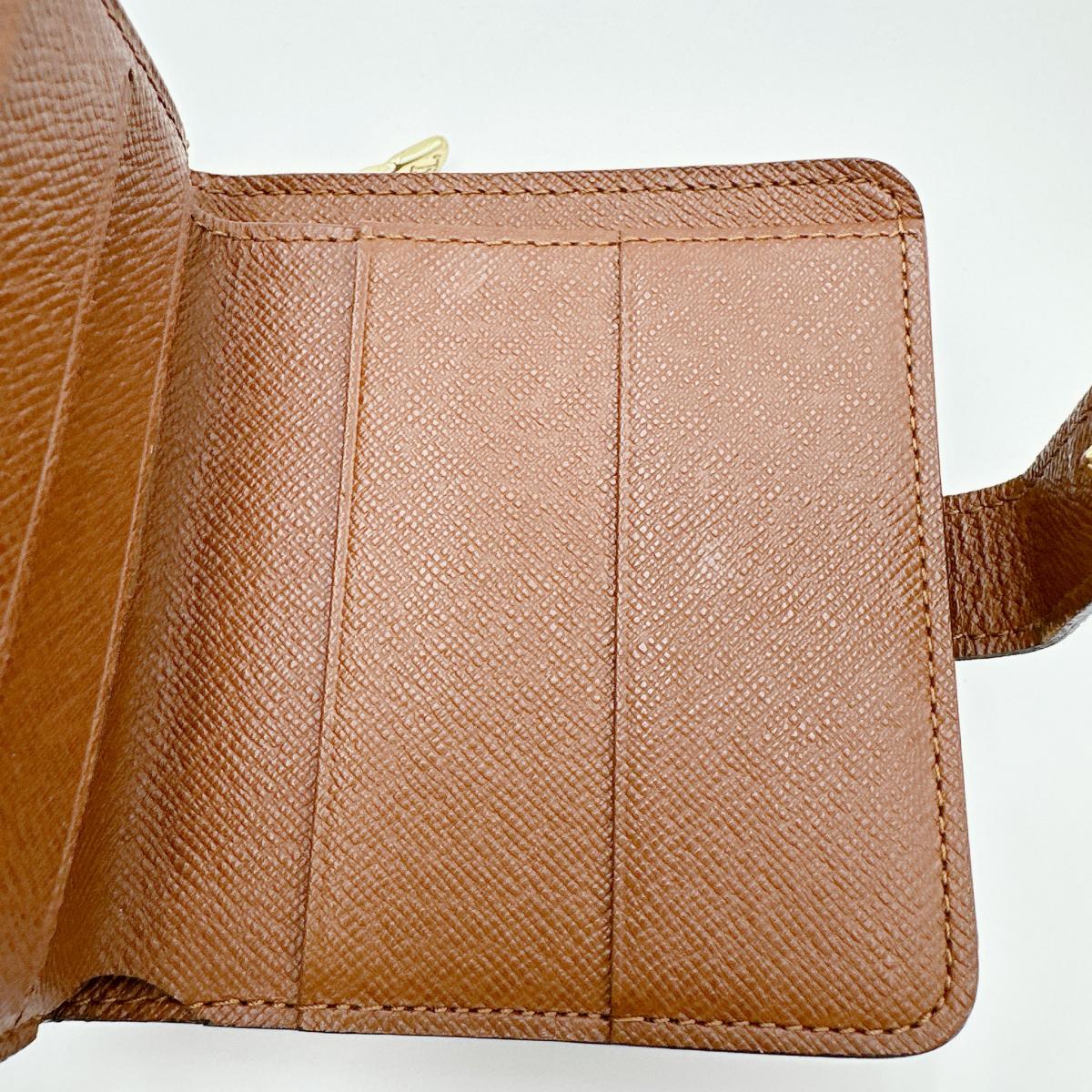 LOUIS VUITTON Bifold Wallet M61667 Monogram canvas Brown Card pocket with zipper Monogram Compact zip unisex(Unisex) Used Authentic