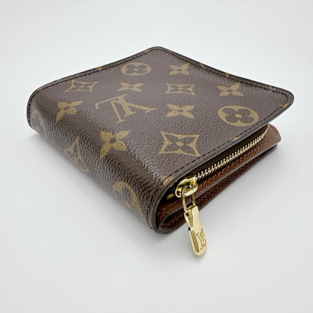 LOUIS VUITTON Bifold Wallet M61667 Monogram canvas Brown Card pocket with zipper Monogram Compact zip unisex(Unisex) Used Authentic