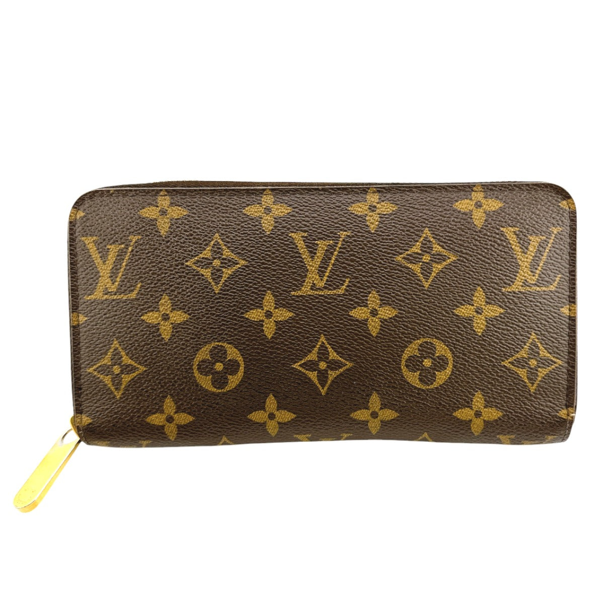 LOUIS VUITTON Long Wallet Purse M41895 Monogram canvas Brown x fuchsia Zip Around Monogram Zippy wallet Women Used Authentic