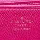 LOUIS VUITTON Long Wallet Purse M41895 Monogram canvas Brown x fuchsia Zip Around Monogram Zippy wallet Women Used Authentic