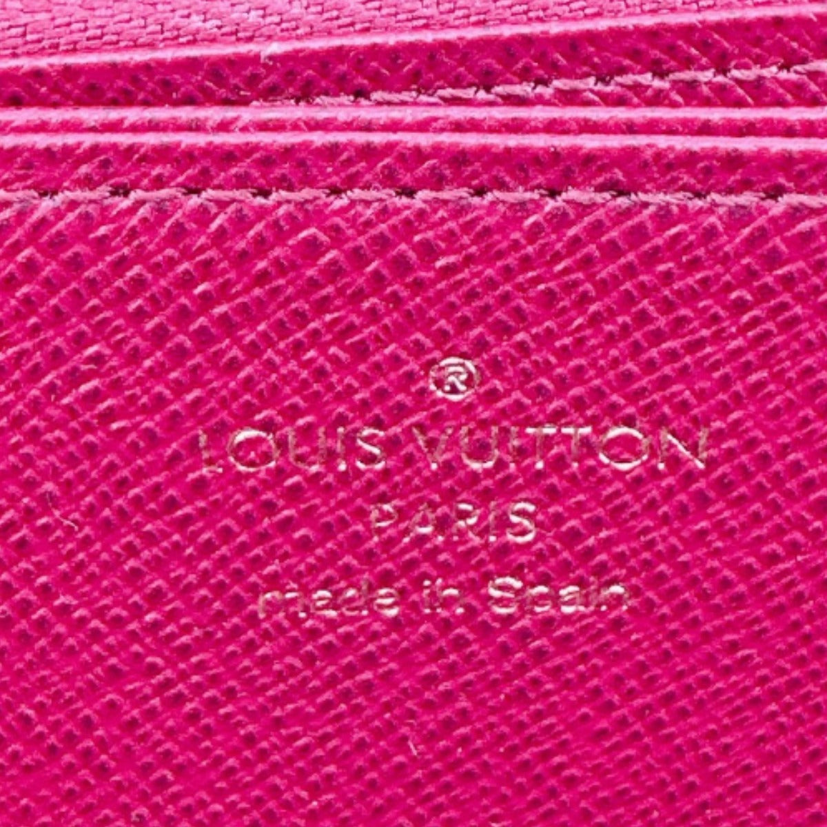 LOUIS VUITTON Long Wallet Purse M41895 Monogram canvas Brown x fuchsia Zip Around Monogram Zippy wallet Women Used Authentic