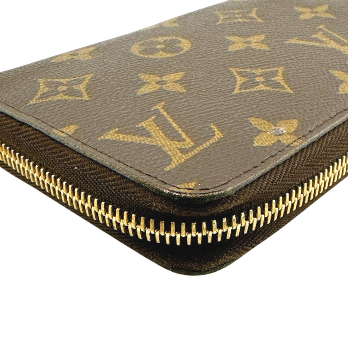LOUIS VUITTON Long Wallet Purse M41895 Monogram canvas Brown x fuchsia Zip Around Monogram Zippy wallet Women Used Authentic