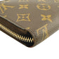 LOUIS VUITTON Long Wallet Purse M41895 Monogram canvas Brown x fuchsia Zip Around Monogram Zippy wallet Women Used Authentic