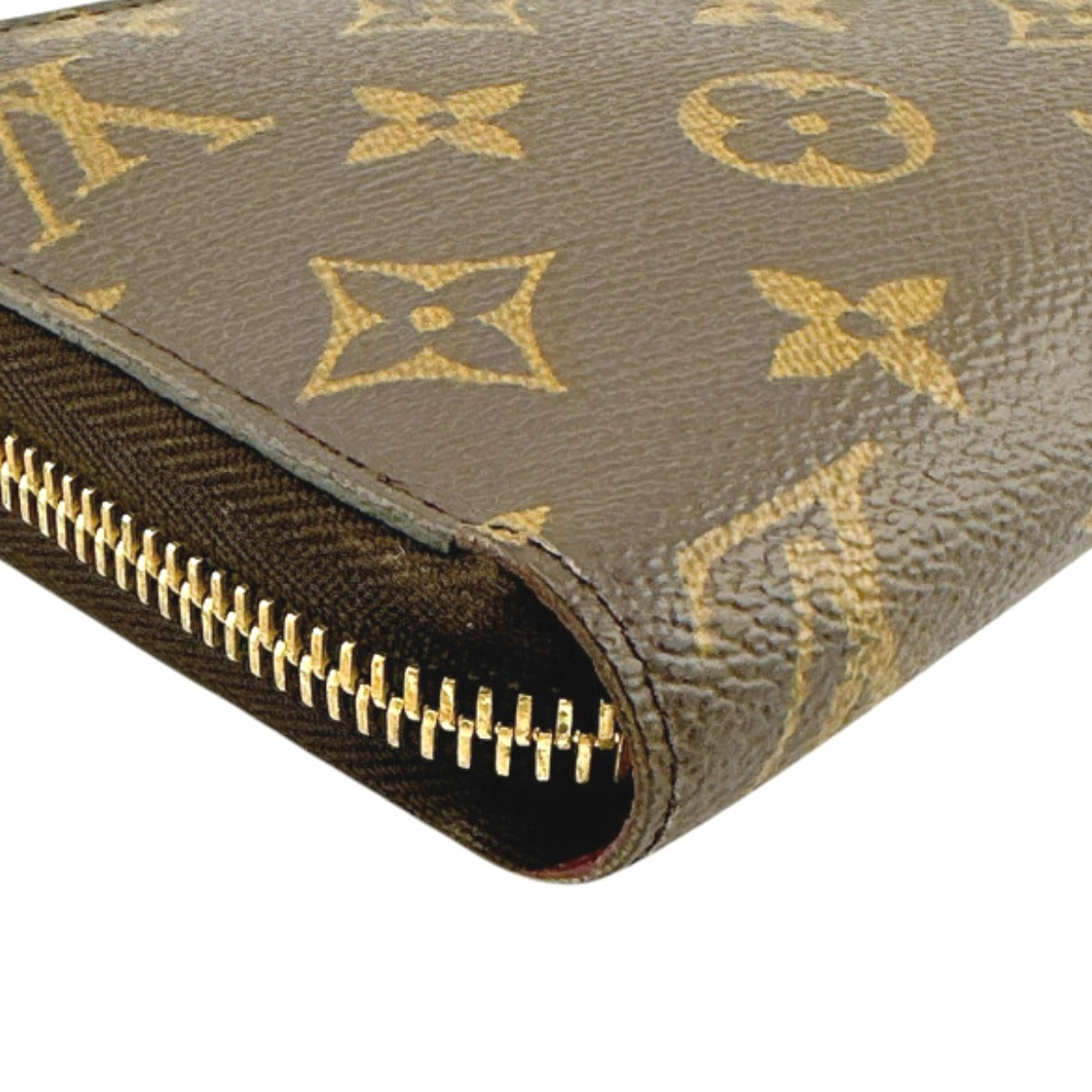 LOUIS VUITTON Long Wallet Purse M41895 Monogram canvas Brown x fuchsia Zip Around Monogram Zippy wallet Women Used Authentic