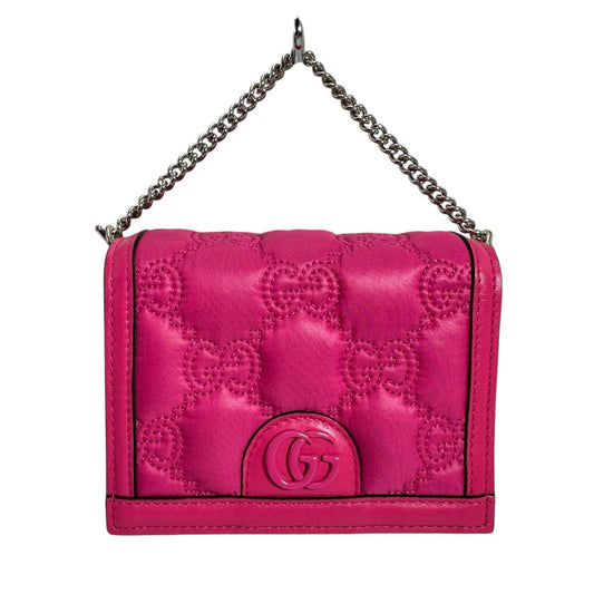 GUCCI Handbag Nylon, Leather pink Handbag 2WAY bag GG Mini Matelasse Women Used Authentic