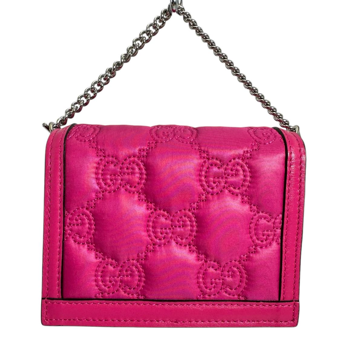 GUCCI Handbag Nylon, Leather pink Handbag 2WAY bag GG Mini Matelasse Women Used Authentic