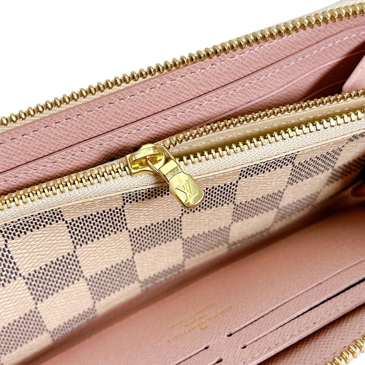 LOUIS VUITTON Long Wallet Purse N61264 Damier Azur Canvas Two-tone (gray) Portefeuille Clemence Damier Azur Zip Around Women(Unisex) Used Authentic
