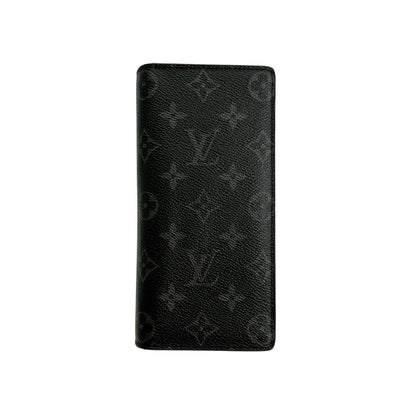 LOUIS VUITTON Long Wallet Purse M61697 Monogram canvas Gray x black Bifold Walletlong wallet Eclipse Portefeuille Blaza mens Used Authentic