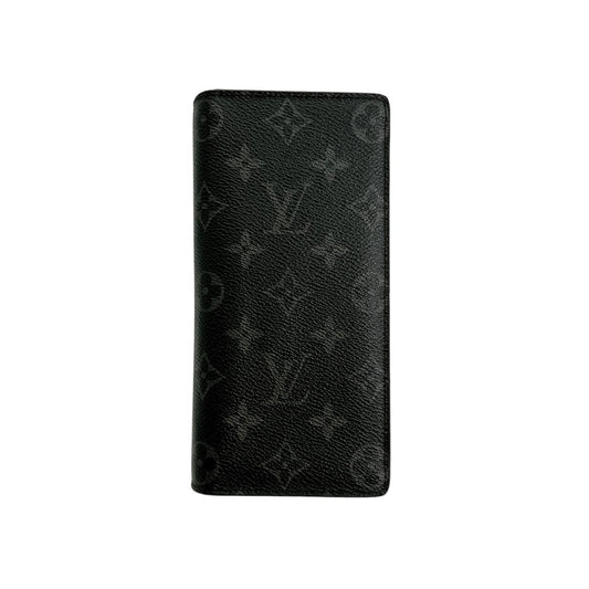 LOUIS VUITTON Long Wallet Purse M61697 Monogram canvas Gray x black Bifold Walletlong wallet Eclipse Portefeuille Blaza mens Used Authentic