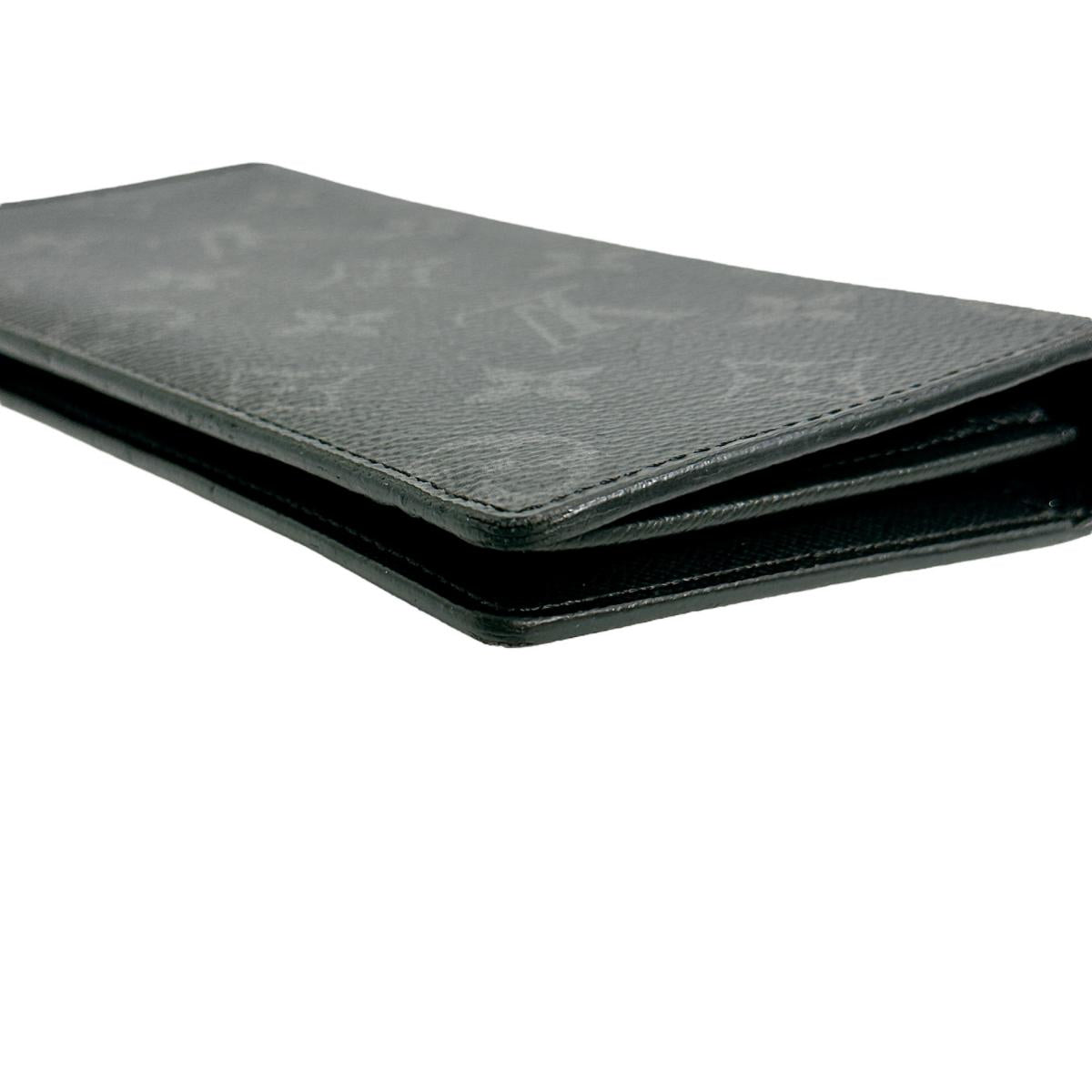 LOUIS VUITTON Long Wallet Purse M61697 Monogram canvas Gray x black Bifold Walletlong wallet Eclipse Portefeuille Blaza mens Used Authentic