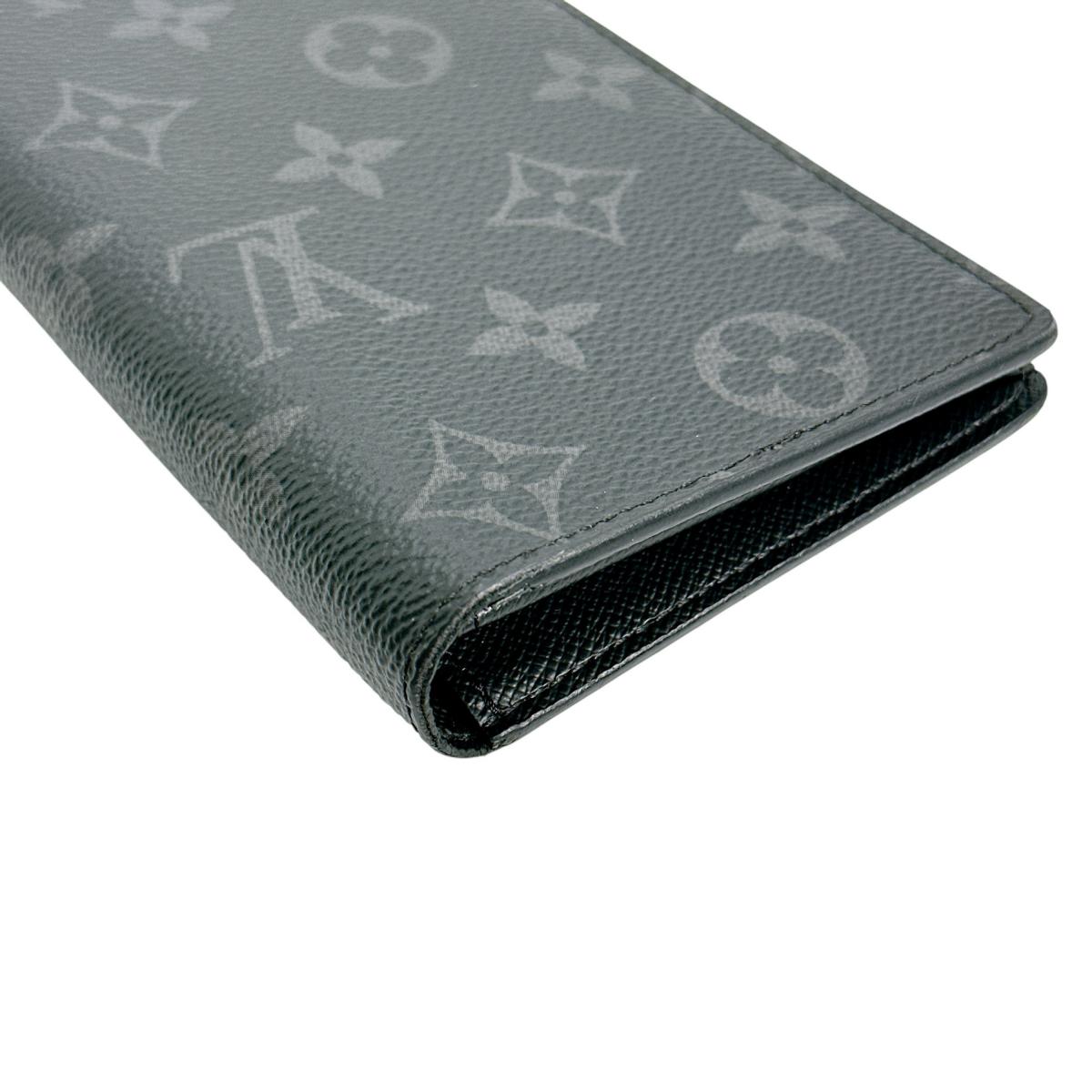 LOUIS VUITTON Long Wallet Purse M61697 Monogram canvas Gray x black Bifold Walletlong wallet Eclipse Portefeuille Blaza mens Used Authentic