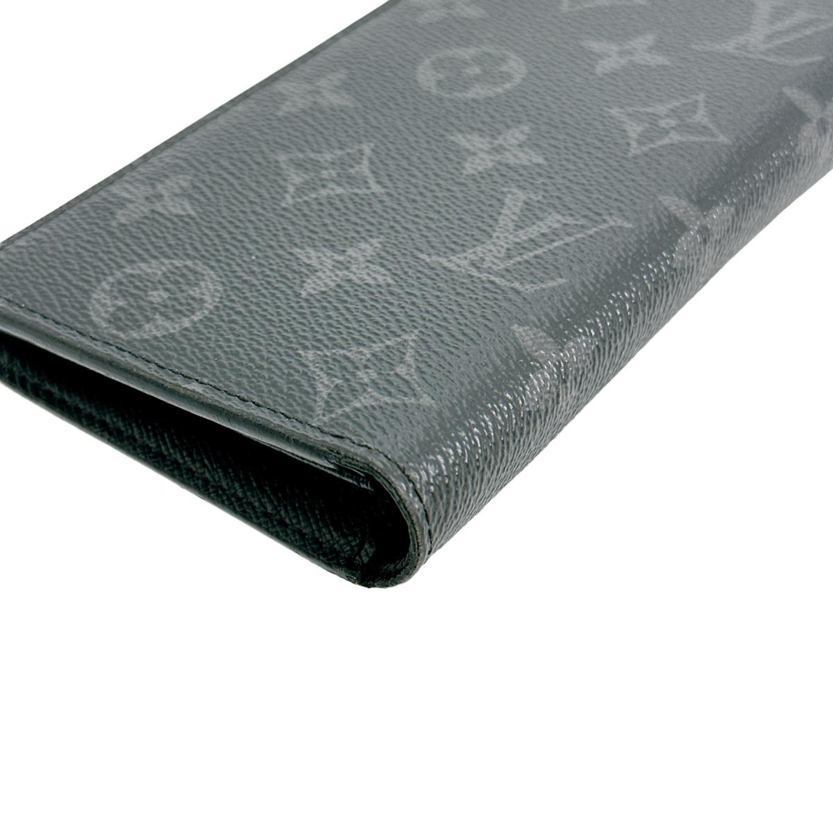 LOUIS VUITTON Long Wallet Purse M61697 Monogram canvas Gray x black Bifold Walletlong wallet Eclipse Portefeuille Blaza mens Used Authentic