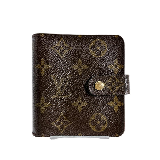 LOUIS VUITTON Bifold Wallet M61667 Monogram canvas Brown Card pocket with zipper Monogram Compact zip unisex(Unisex) Used Authentic