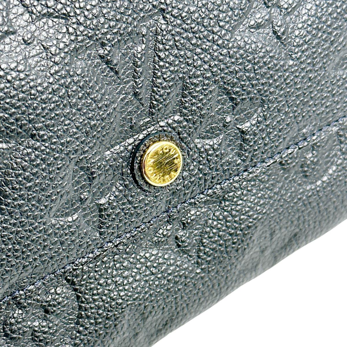 LOUIS VUITTON Long Wallet Purse M60258 Monogram Ann Platt Navy Tri-fold long wallet Monogram anplant leather Portefeuille Villetuoz Women Used Authentic