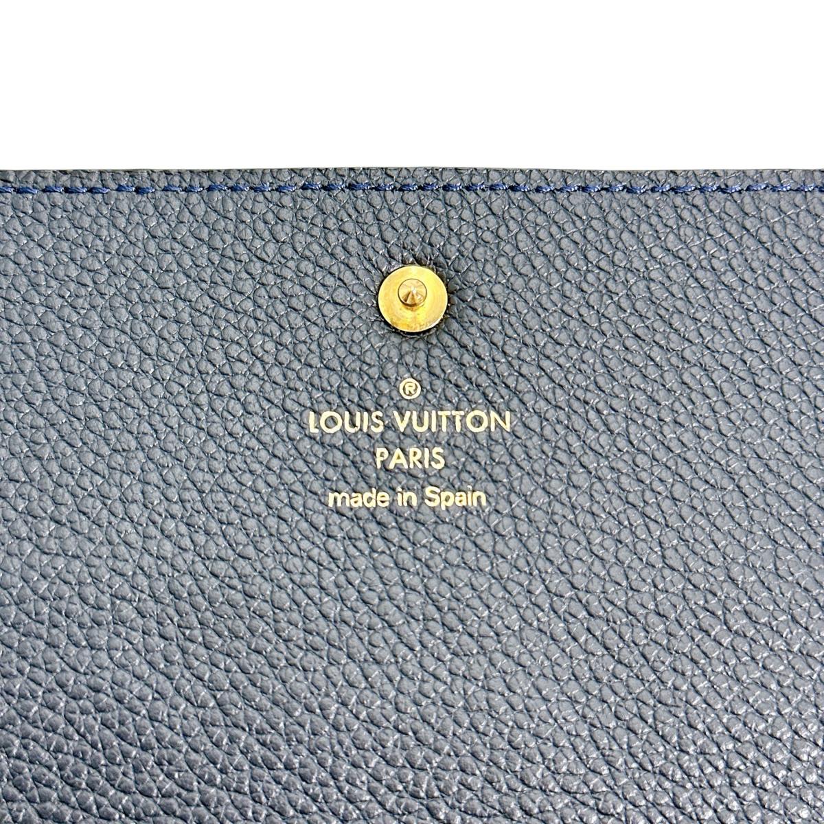 LOUIS VUITTON Long Wallet Purse M60258 Monogram Ann Platt Navy Tri-fold long wallet Monogram anplant leather Portefeuille Villetuoz Women Used Authentic