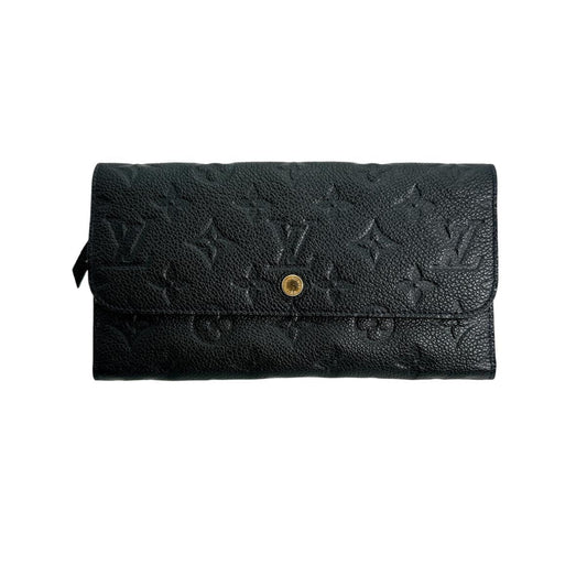 LOUIS VUITTON Long Wallet Purse M60258 Monogram Ann Platt Navy Tri-fold long wallet Monogram anplant leather Portefeuille Villetuoz Women Used Authentic