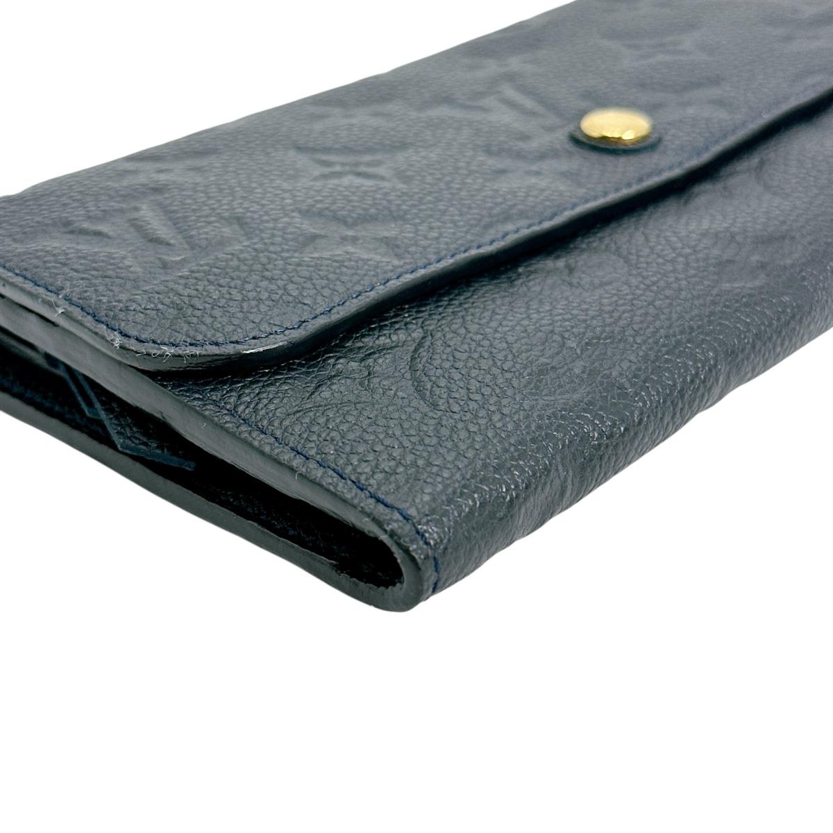LOUIS VUITTON Long Wallet Purse M60258 Monogram Ann Platt Navy Tri-fold long wallet Monogram anplant leather Portefeuille Villetuoz Women Used Authentic