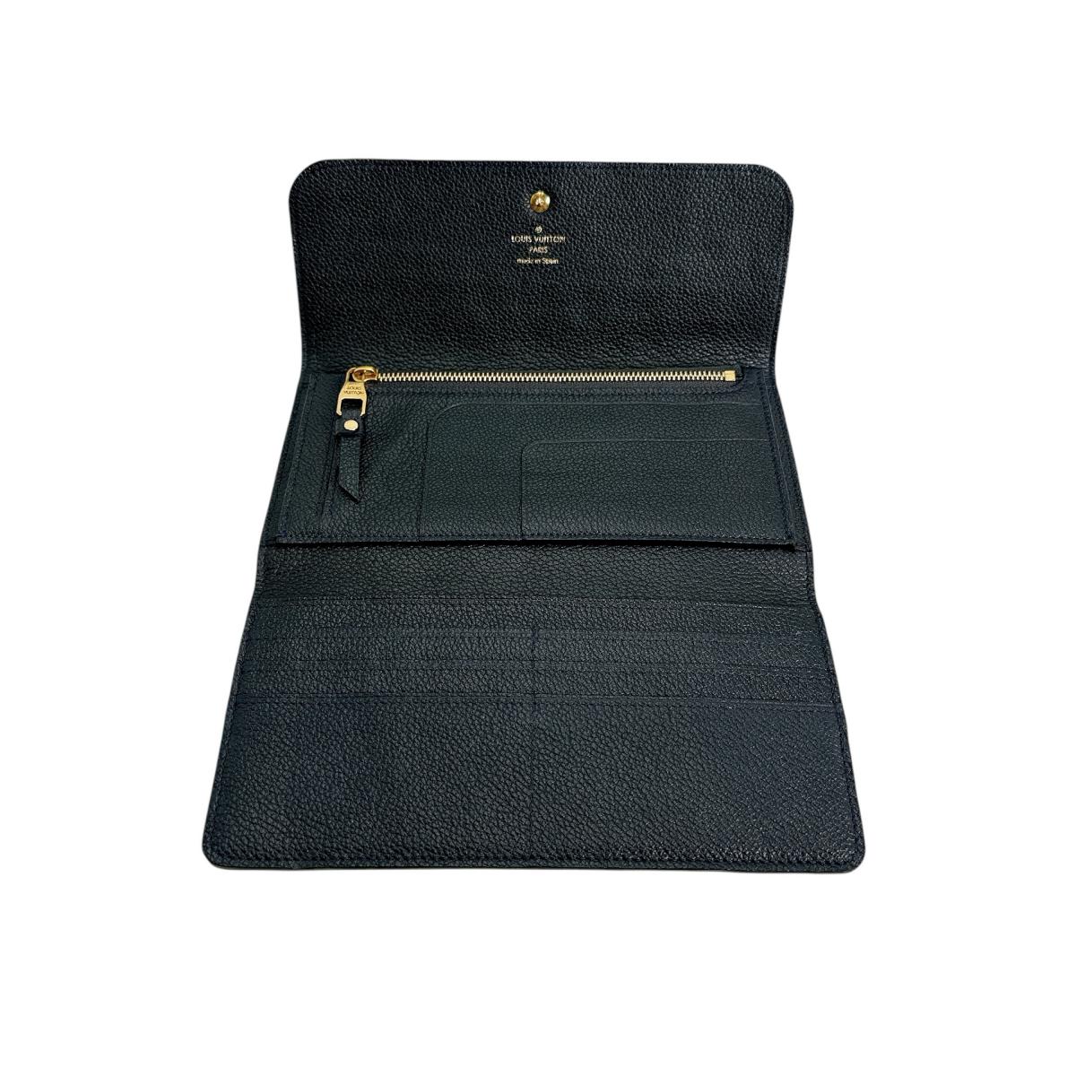 LOUIS VUITTON Long Wallet Purse M60258 Monogram Ann Platt Navy Tri-fold long wallet Monogram anplant leather Portefeuille Villetuoz Women Used Authentic