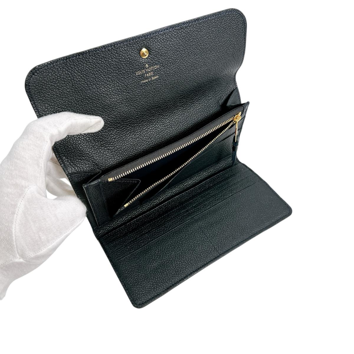 LOUIS VUITTON Long Wallet Purse M60258 Monogram Ann Platt Navy Tri-fold long wallet Monogram anplant leather Portefeuille Villetuoz Women Used Authentic