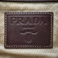 PRADA Handbag BR3423 Canvas, Leather beige one belt Logo jacquard Women Used Authentic
