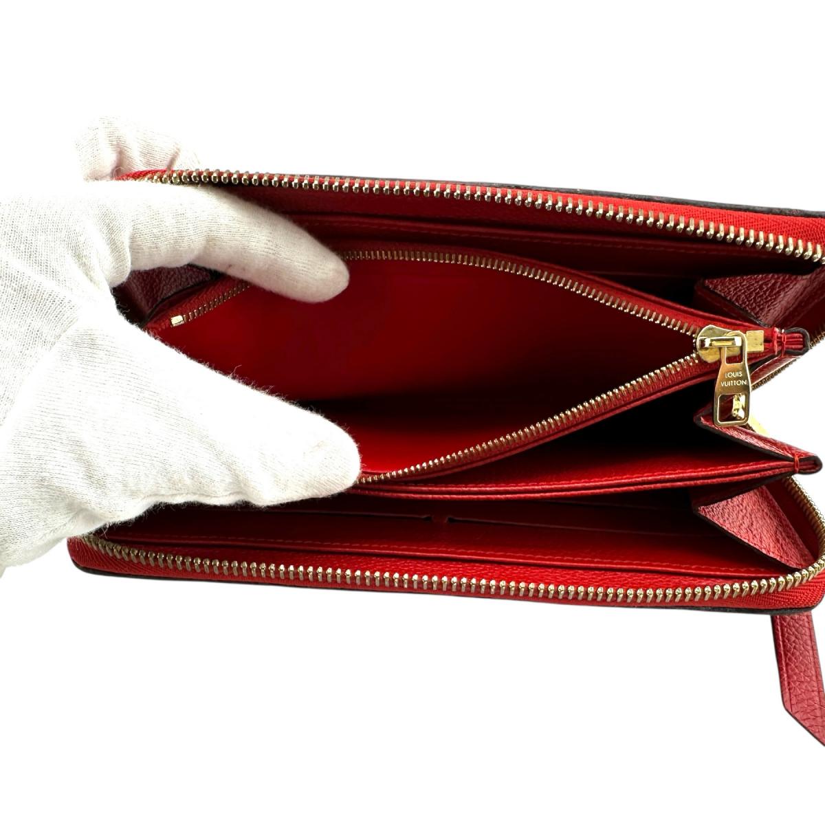 LOUIS VUITTON Long Wallet Purse M60547 Monogram Ann Platt Red Monogram Ann Platt Zippy wallet