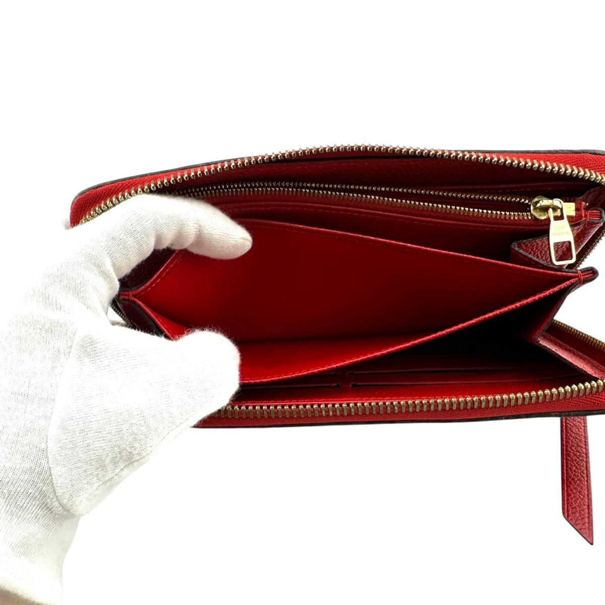 LOUIS VUITTON Long Wallet Purse M60547 Monogram Ann Platt Red Monogram Ann Platt Zippy wallet