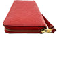 LOUIS VUITTON Long Wallet Purse M60547 Monogram Ann Platt Red Monogram Ann Platt Zippy wallet
