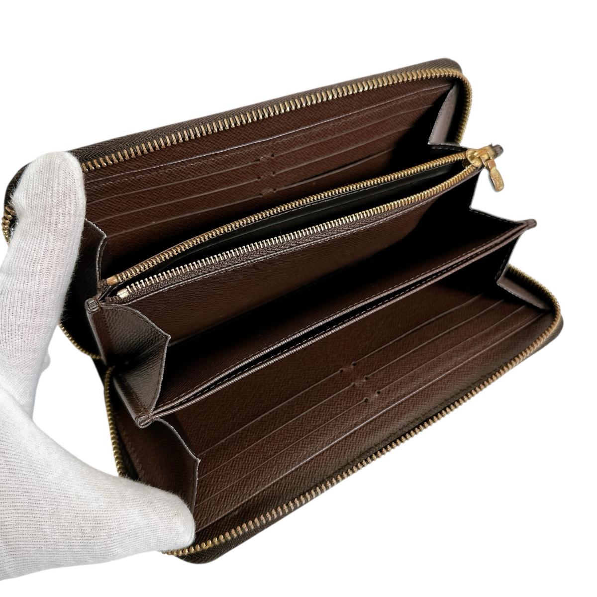 LOUIS VUITTON Long Wallet Purse N41661 Damier canvas Brown Damier Zippy wallet