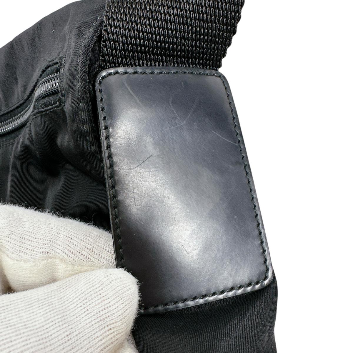 PRADA Shoulder Bag Nylon black Crossbody Triangle logo