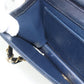 CHANEL Push Lock Chain Shoulder Bag Lambskin Navy Gold CC