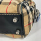 BURBERRY business bag Leather / canvas beige Pouch check mens Used Authentic