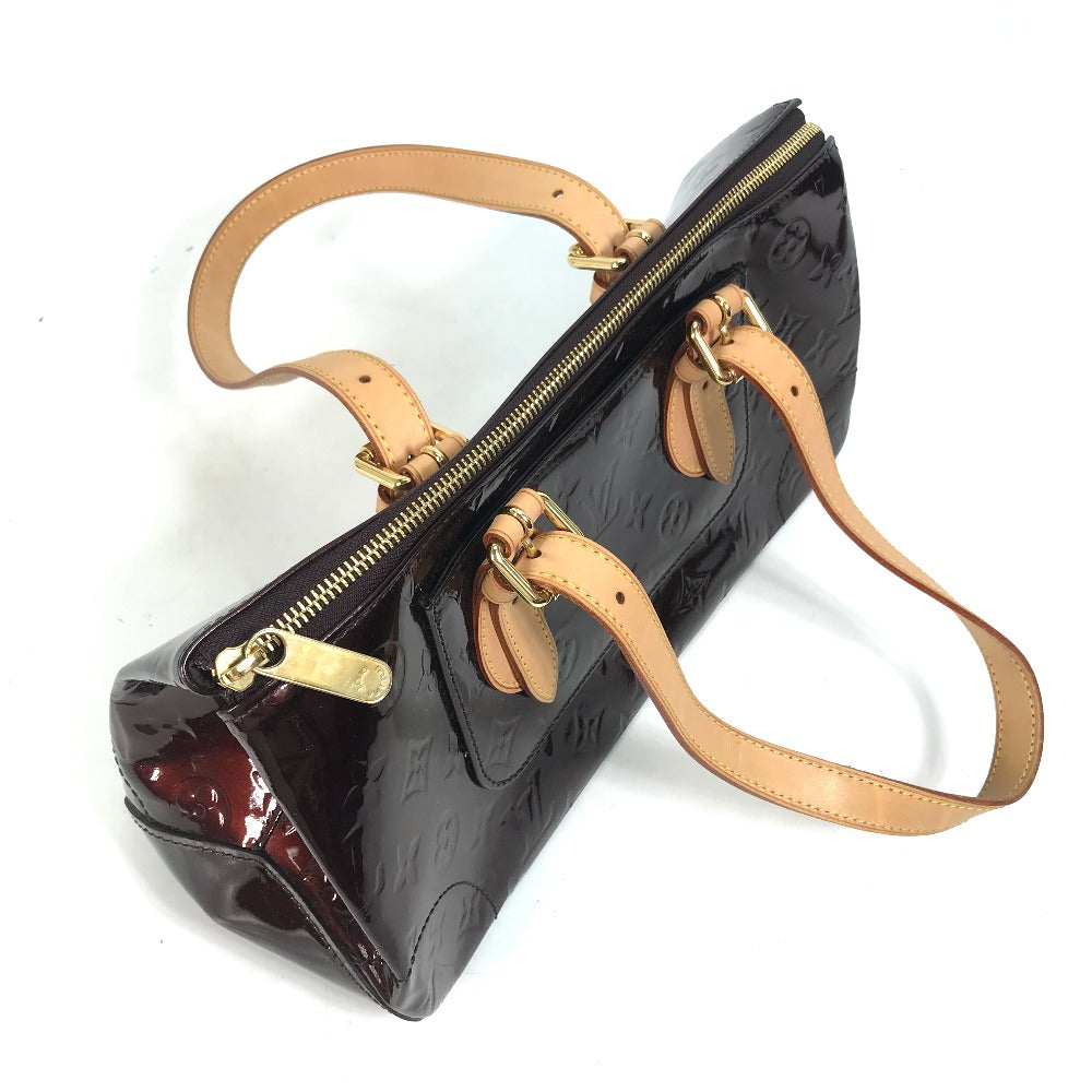 LOUIS VUITTON Shoulder Bag M93510 Patent leather wine-red Monogram Vernis Rosewood Avenue Women Used Authentic