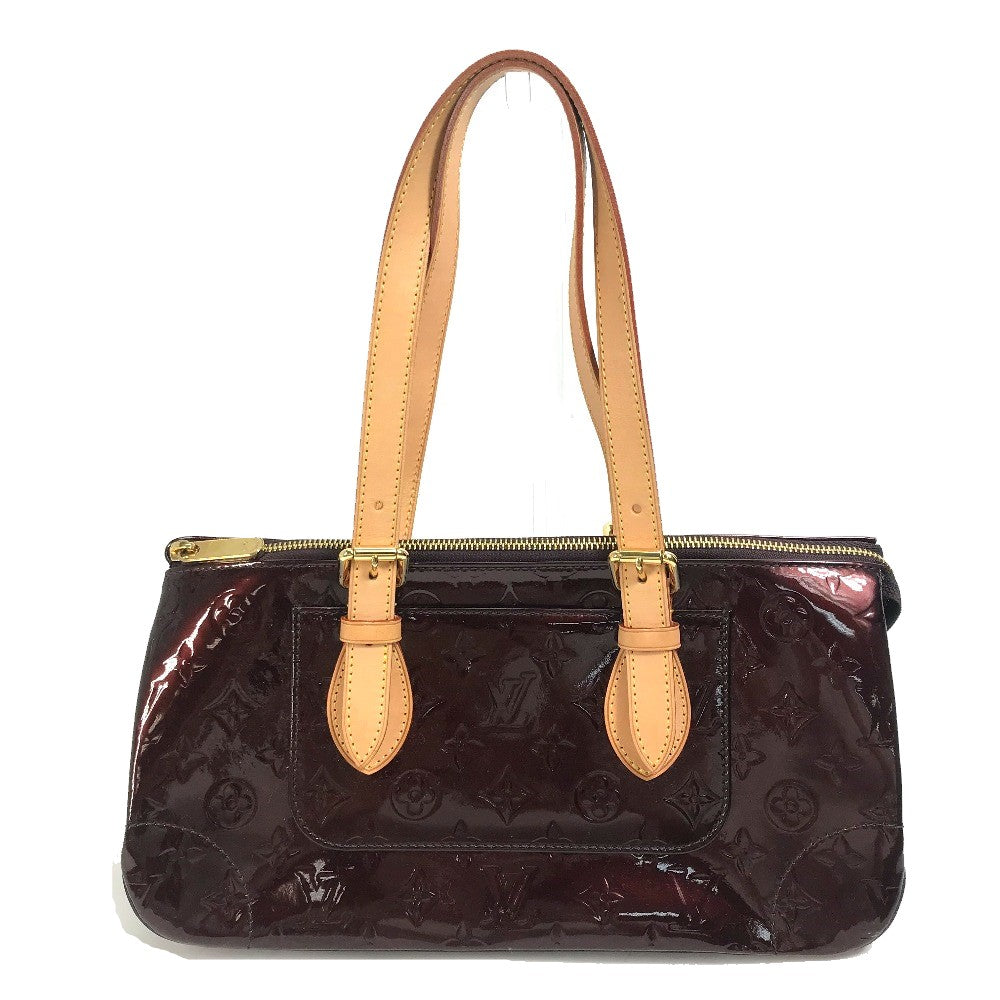LOUIS VUITTON Shoulder Bag M93510 Patent leather wine-red Monogram Vernis Rosewood Avenue Women Used Authentic