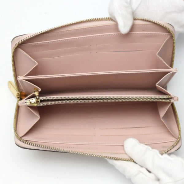 LOUIS VUITTON Long Wallet Purse M90076 Monogram Vernis Rose Angelique Zip Around Vernis Zippy wallet Women Used Authentic